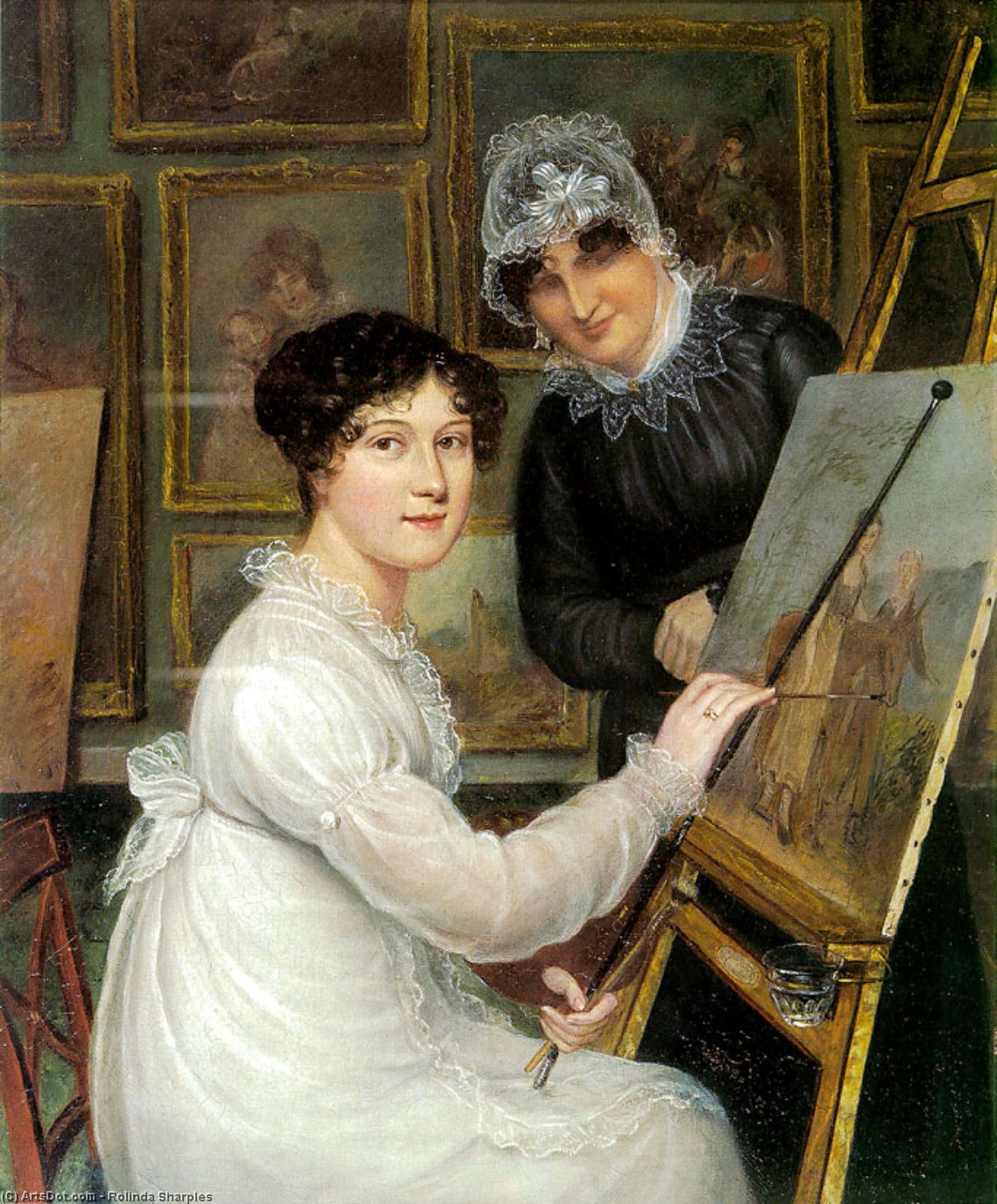 Wikioo.org - The Encyclopedia of Fine Arts - Painting, Artwork by Rolinda Sharples - Self-Portrait with Mother