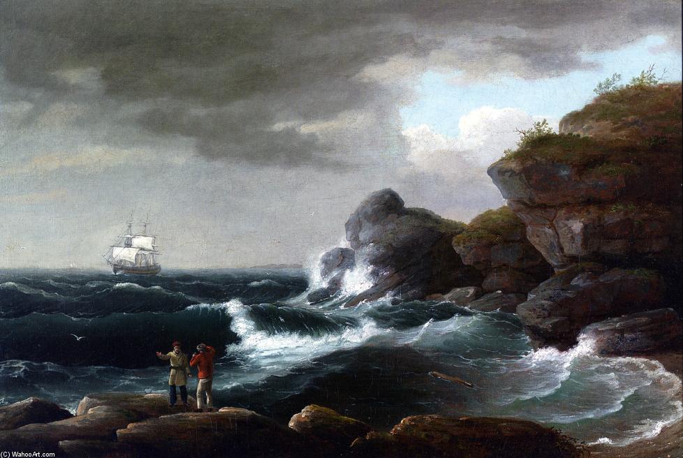 Wikioo.org - The Encyclopedia of Fine Arts - Painting, Artwork by Thomas Birch - Coastal Scene