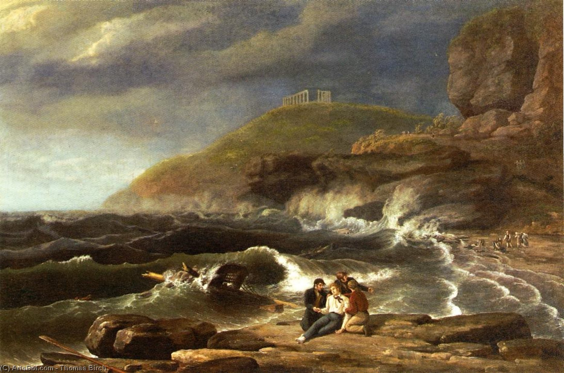 Wikioo.org - สารานุกรมวิจิตรศิลป์ - จิตรกรรม Thomas Birch - Falconer's Shipwreck