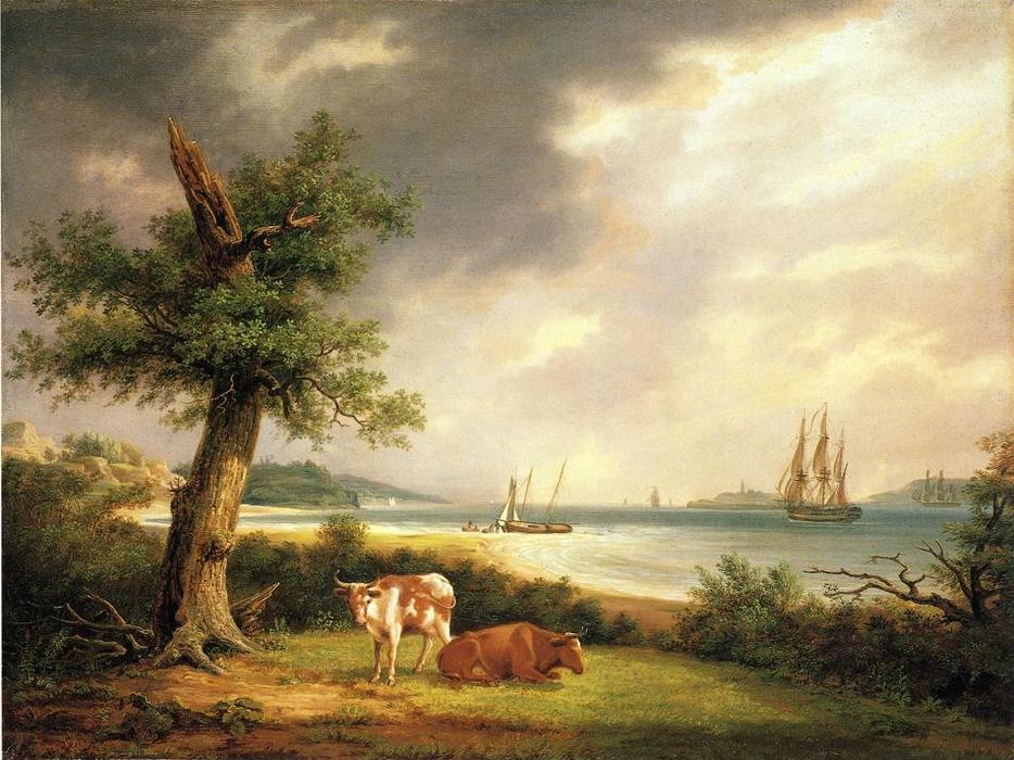 Wikioo.org - The Encyclopedia of Fine Arts - Painting, Artwork by Thomas Birch - The Narrows, New York Bay