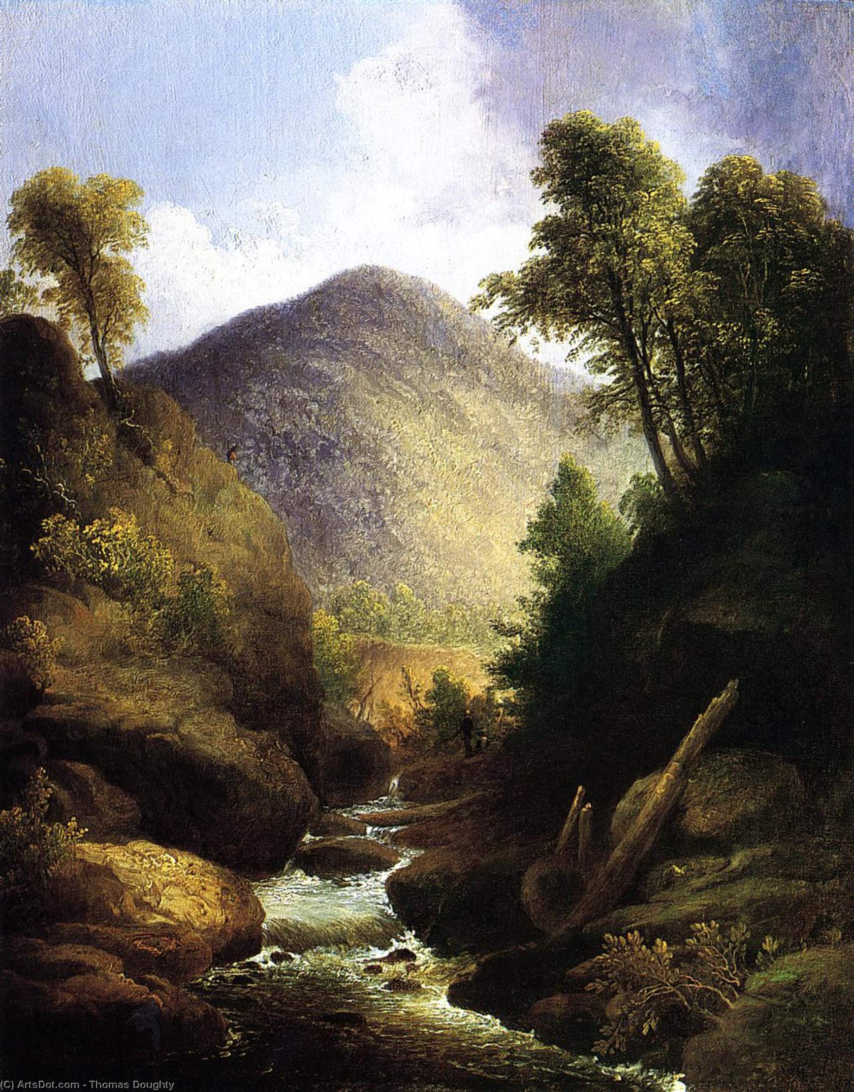 WikiOO.org - Encyclopedia of Fine Arts - Målning, konstverk Thomas Doughty - At the Waterfall