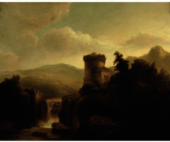WikiOO.org - Encyclopedia of Fine Arts - Maleri, Artwork Thomas Doughty - ROUND TOWER ON THE RHINE