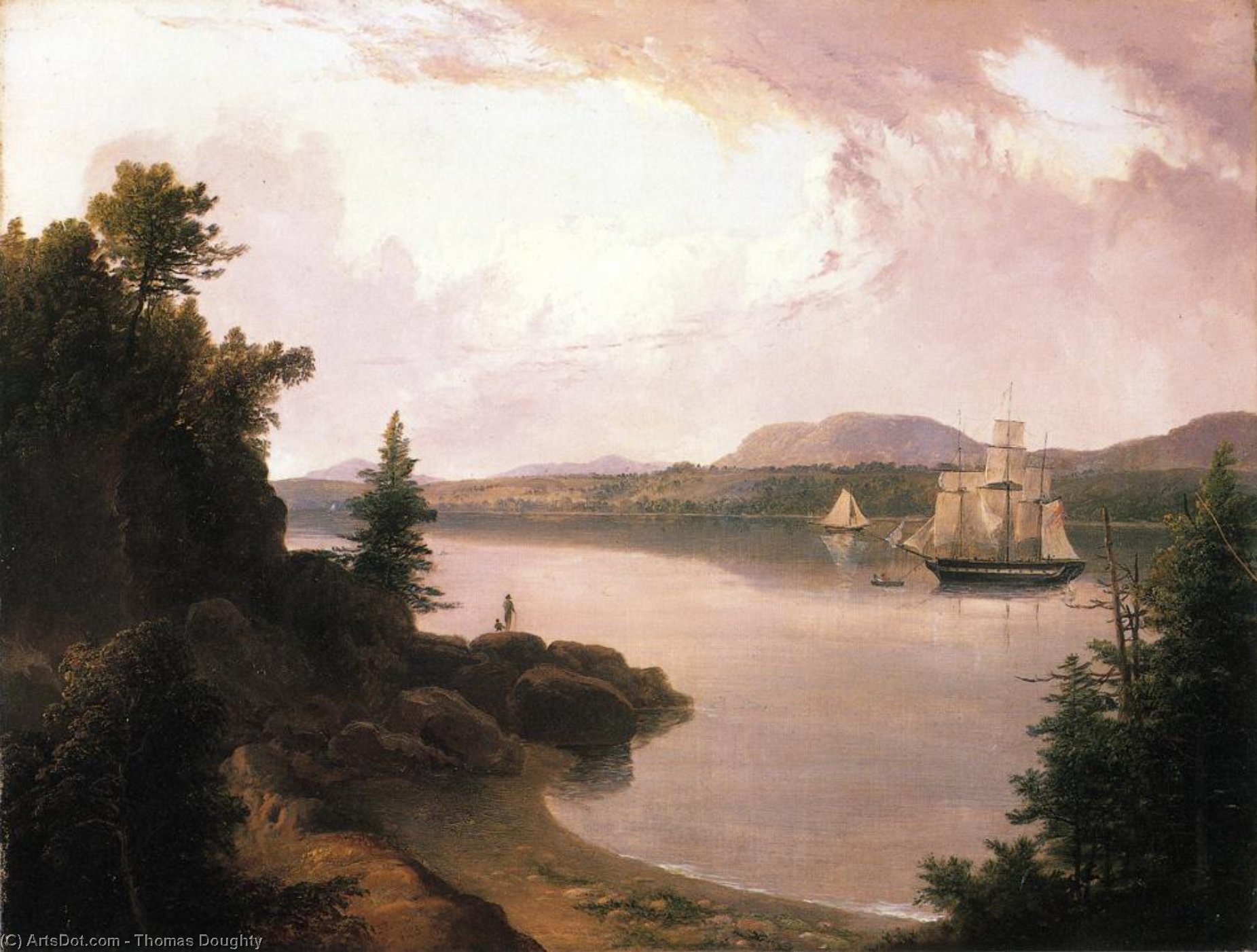 WikiOO.org - Encyclopedia of Fine Arts - Lukisan, Artwork Thomas Doughty - View on the St. Croix River near Robbinston