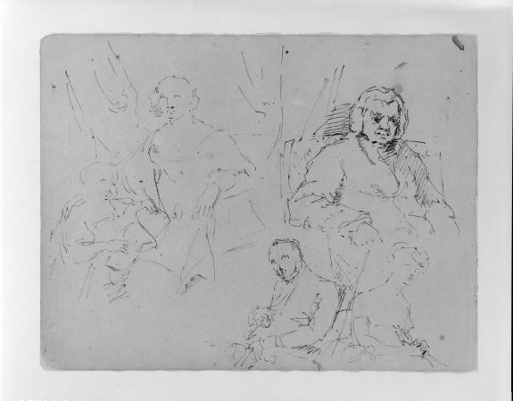 WikiOO.org - Enciklopedija dailės - Tapyba, meno kuriniai Thomas Sully - Four Portrait Sketches