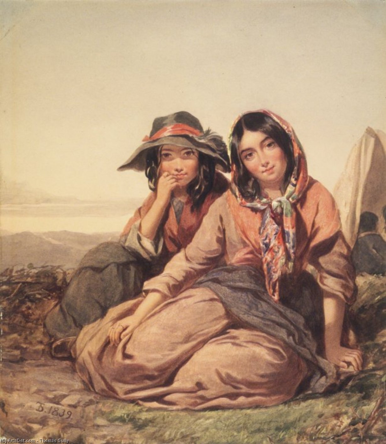 Wikioo.org – La Enciclopedia de las Bellas Artes - Pintura, Obras de arte de Thomas Sully - Gitanas Maidens