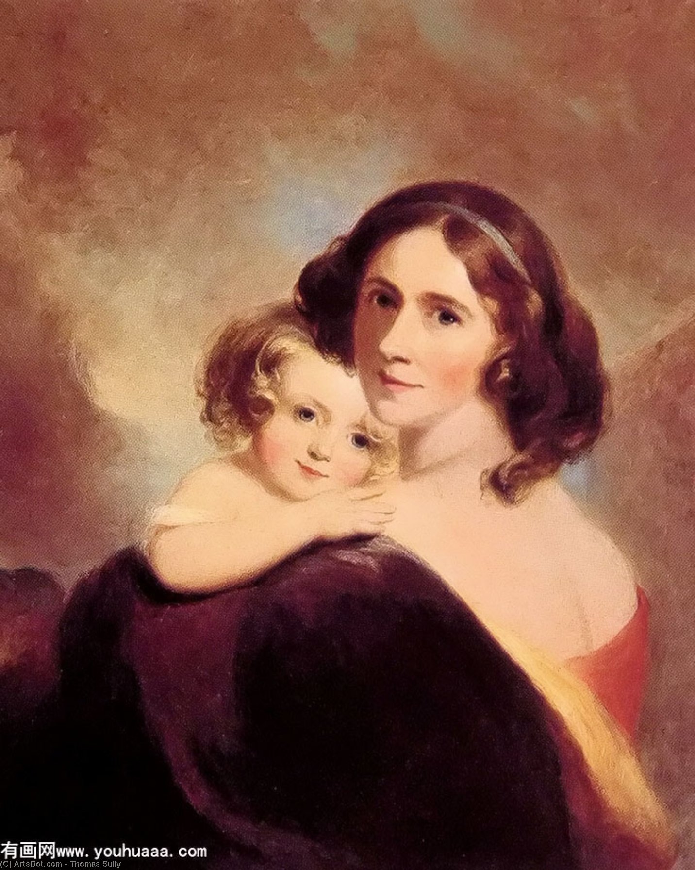 Wikioo.org - The Encyclopedia of Fine Arts - Painting, Artwork by Thomas Sully - Mrs Fitzgerald