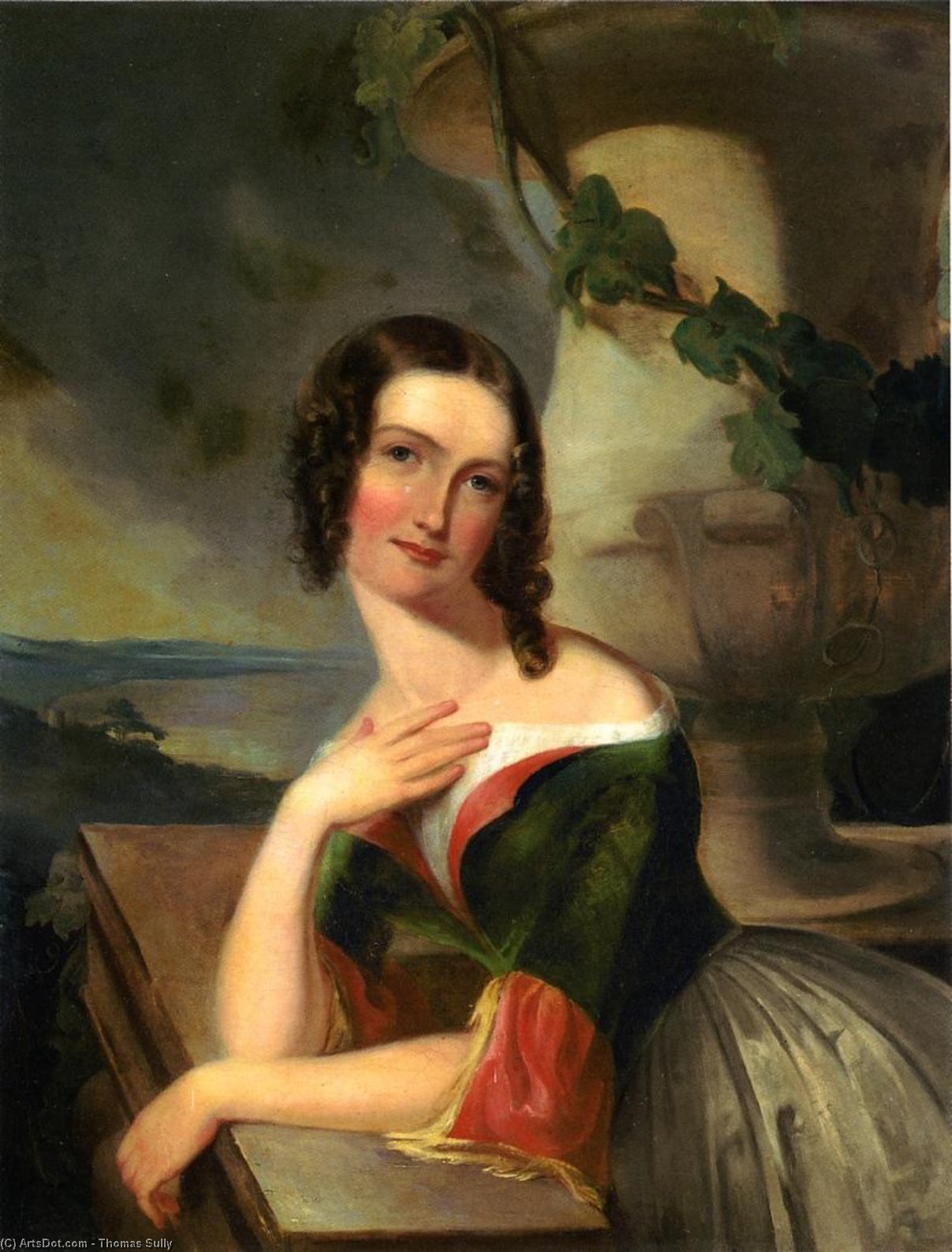 Wikioo.org - The Encyclopedia of Fine Arts - Painting, Artwork by Thomas Sully - Portait of Elizabeth Warton Mrs William J McCluney
