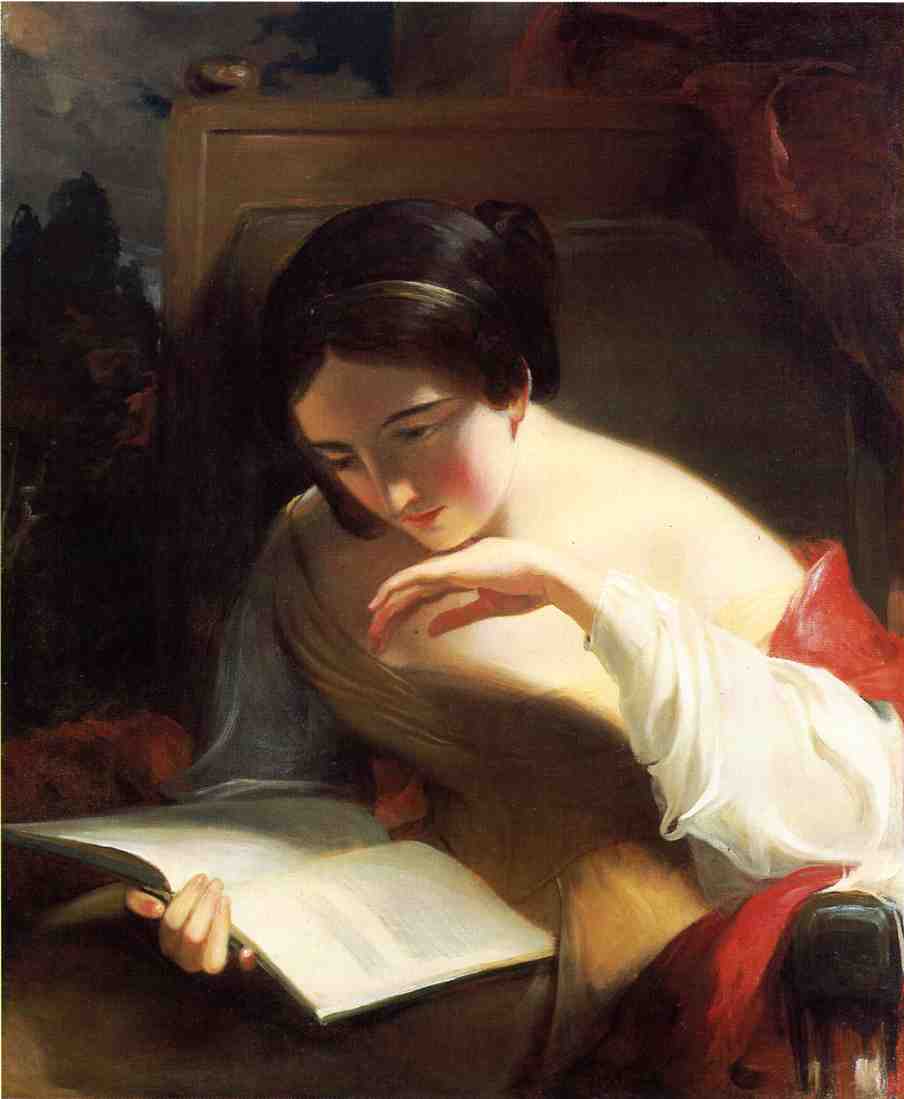 Wikioo.org - The Encyclopedia of Fine Arts - Painting, Artwork by Thomas Sully - Portrait of a Girl Reading