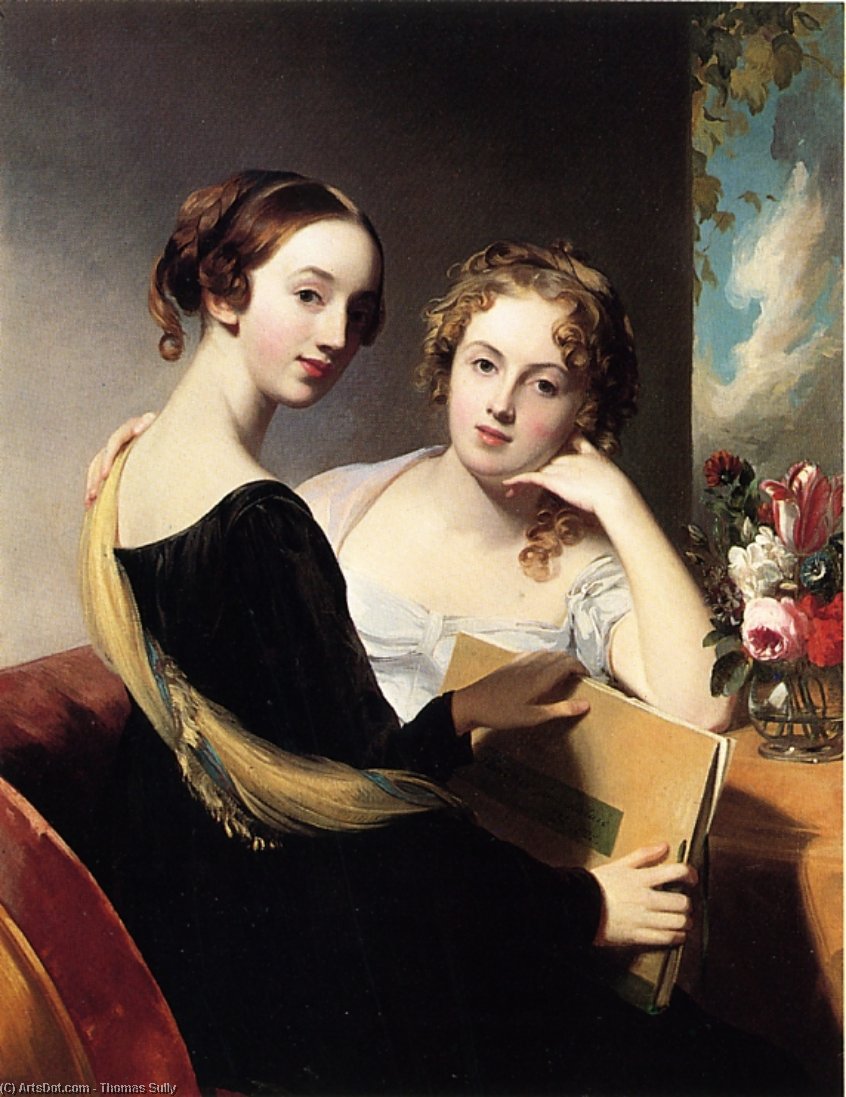 Wikioo.org - The Encyclopedia of Fine Arts - Painting, Artwork by Thomas Sully - Portrait of Misses Mary and Emily McEuen