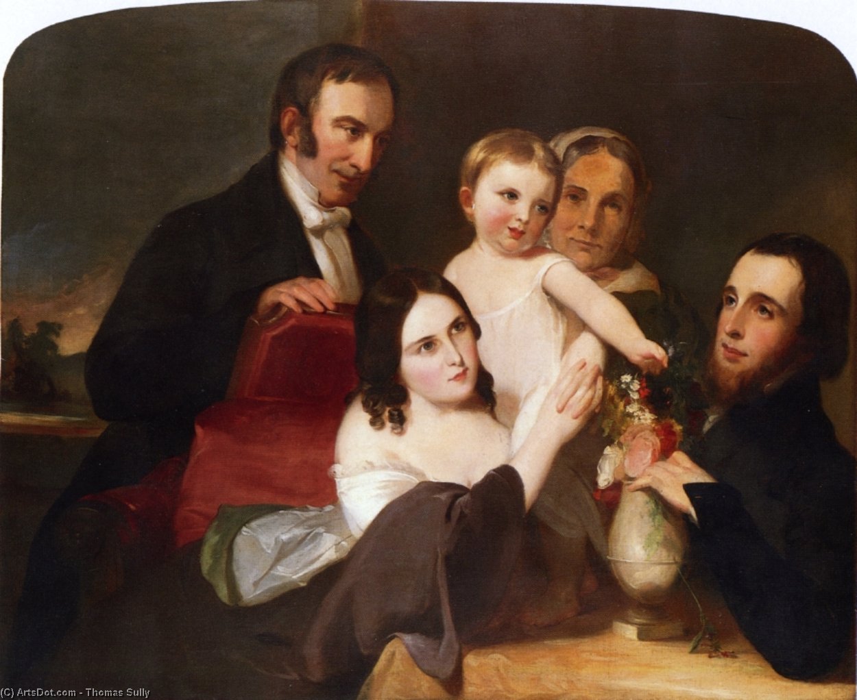 Wikioo.org - The Encyclopedia of Fine Arts - Painting, Artwork by Thomas Sully - The Alexander Family Group Portrait