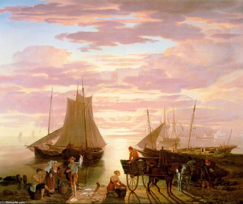 Wikioo.org – La Enciclopedia de las Bellas Artes - Pintura, Obras de arte de Washington Allston - costa escena en  el  Mediterráneo