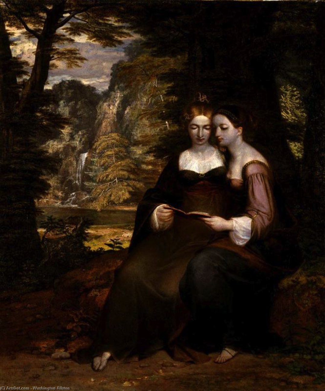 Wikioo.org - The Encyclopedia of Fine Arts - Painting, Artwork by Washington Allston - Hermia and Helena