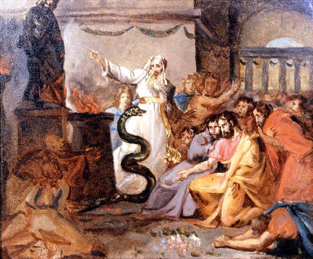 Wikioo.org - The Encyclopedia of Fine Arts - Painting, Artwork by Washington Allston - Moses and the Serpent