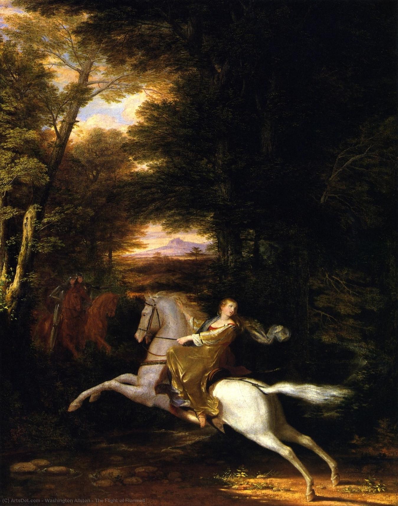 WikiOO.org - Encyclopedia of Fine Arts - Maalaus, taideteos Washington Allston - The Flight of Florimell