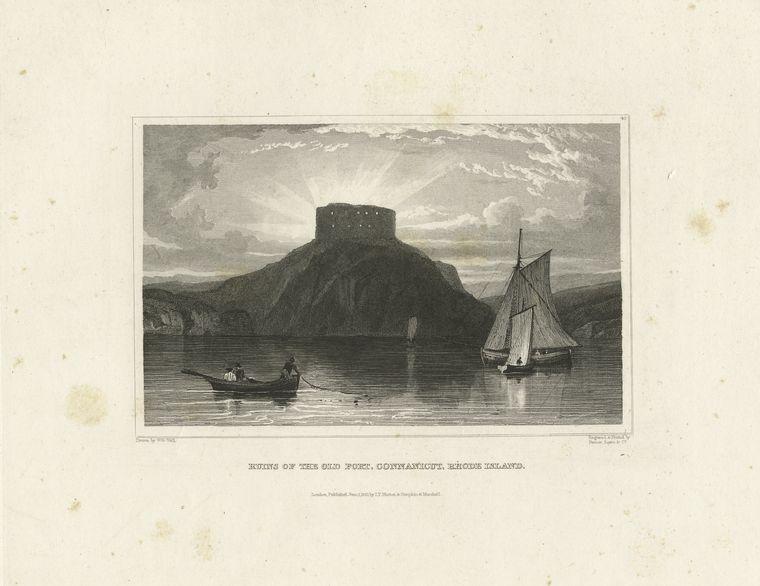 Wikioo.org - สารานุกรมวิจิตรศิลป์ - จิตรกรรม William Guy Wall - Ruins of the old fort, Connanicut
