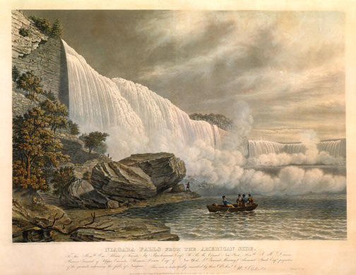 Wikioo.org - Encyklopedia Sztuk Pięknych - Malarstwo, Grafika William James Bennett - Niagara Falls from the American Side