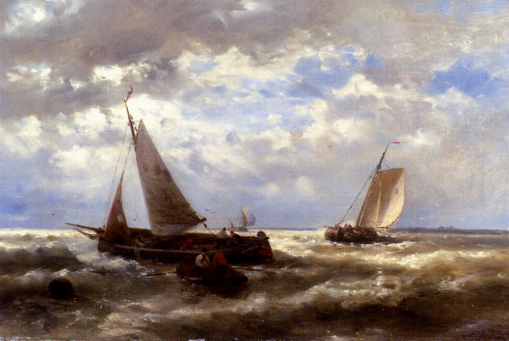 Wikioo.org - The Encyclopedia of Fine Arts - Painting, Artwork by Abraham Hulk Senior - A Windy Day