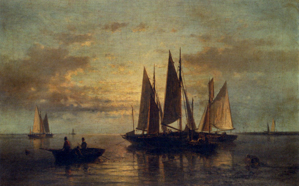 Wikioo.org - The Encyclopedia of Fine Arts - Painting, Artwork by Abraham Hulk Senior - Crossing The Harbor