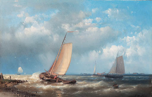 Wikioo.org - The Encyclopedia of Fine Arts - Painting, Artwork by Abraham Hulk Senior - Full Sails