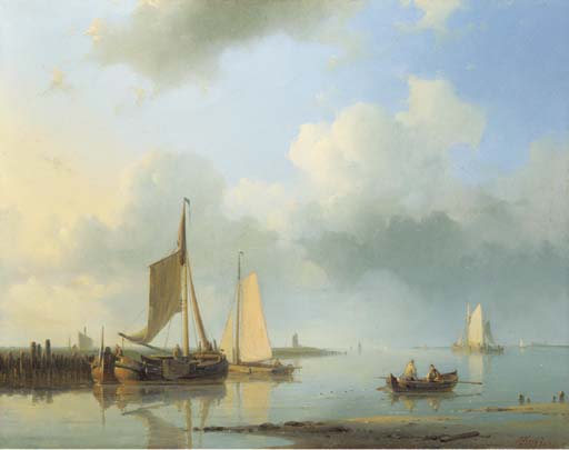 Wikioo.org - The Encyclopedia of Fine Arts - Painting, Artwork by Abraham Hulk Senior - Shipping In A Calm 1