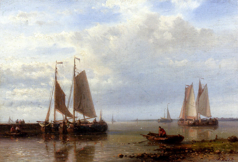 WikiOO.org - Енциклопедія образотворчого мистецтва - Живопис, Картини
 Abraham Hulk Senior - Shipping In A Calm Estuary