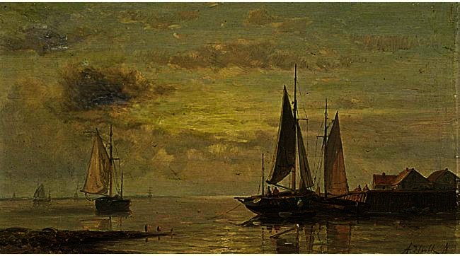 Wikioo.org - The Encyclopedia of Fine Arts - Painting, Artwork by Abraham Hulk Senior - Shipping In Calm Waters 1