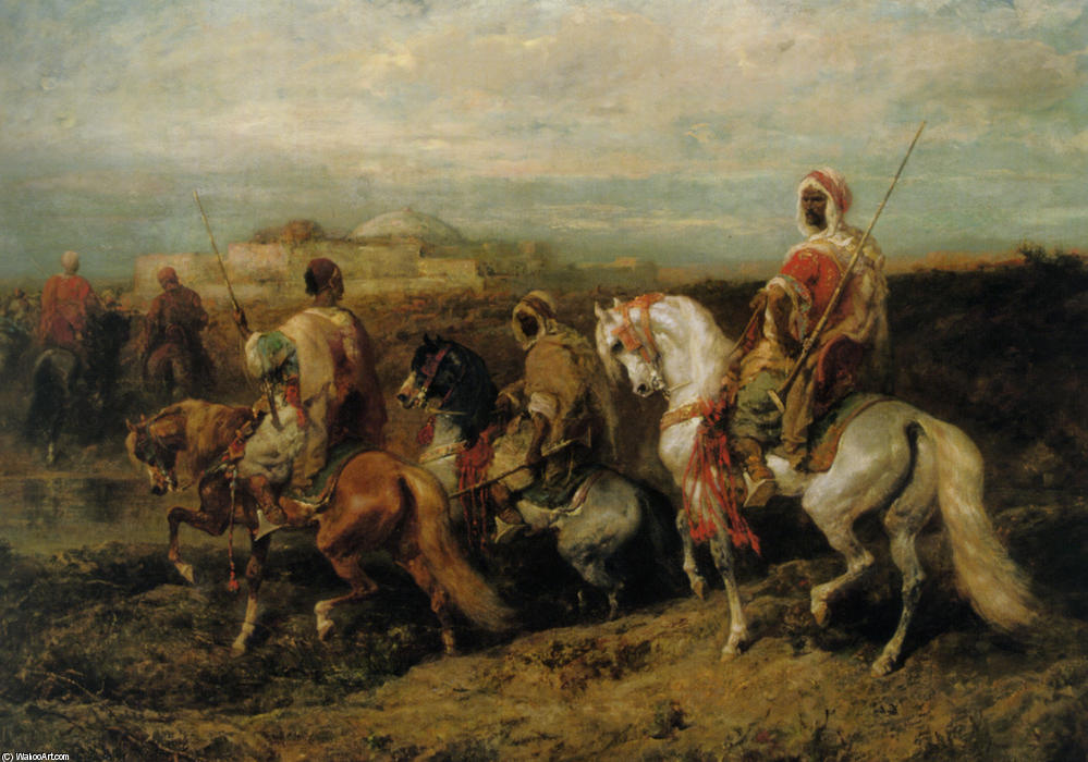 Wikioo.org - The Encyclopedia of Fine Arts - Painting, Artwork by Adolf Schreyer - Approaching The City