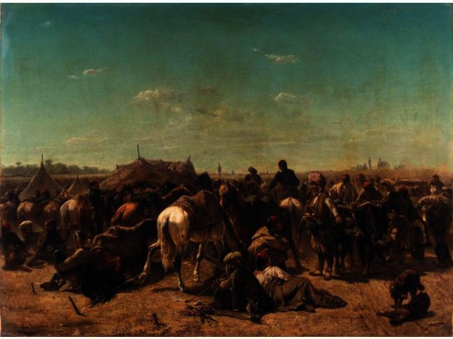 WikiOO.org - Encyclopedia of Fine Arts - Maľba, Artwork Adolf Schreyer - Ottoman Encampment
