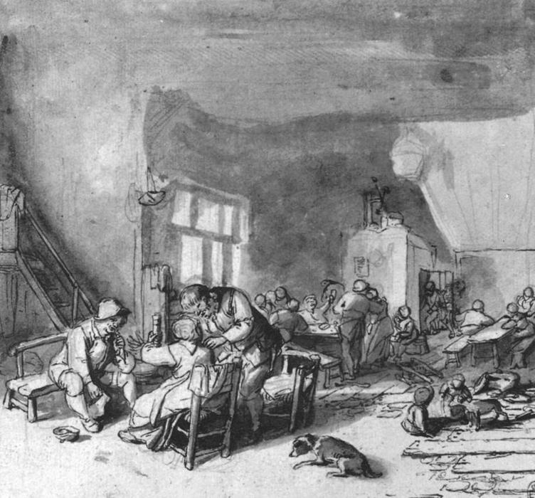 WikiOO.org - Енциклопедія образотворчого мистецтва - Живопис, Картини
 Adriaen Van Ostade - Interior Of An Inn