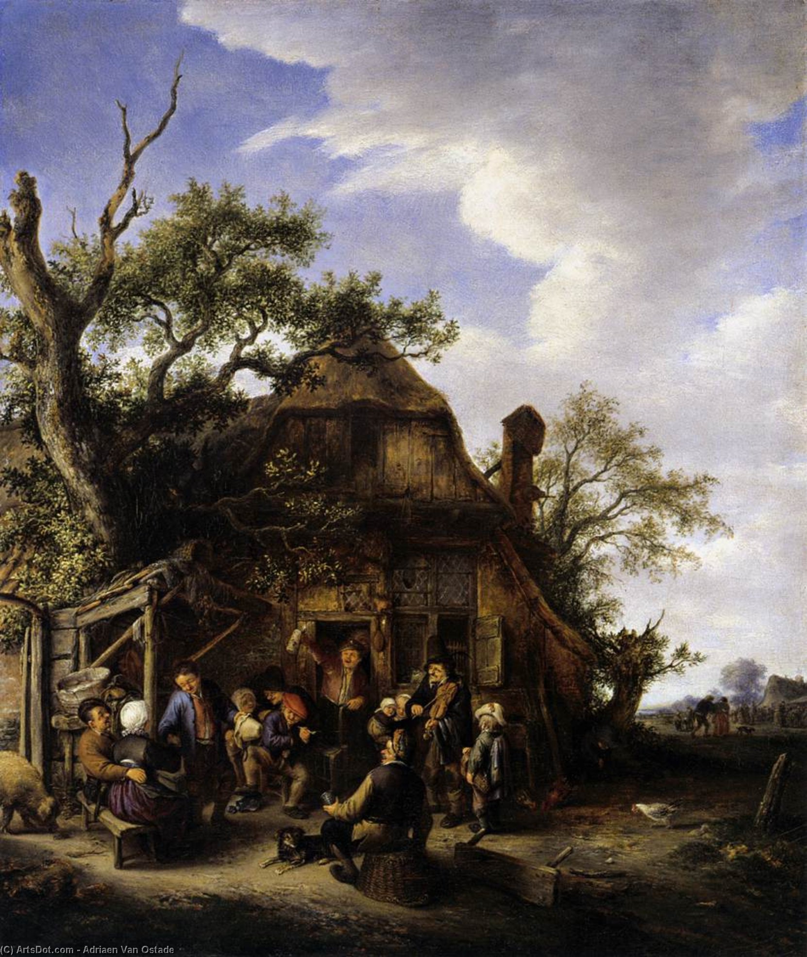 WikiOO.org - Encyclopedia of Fine Arts - Maleri, Artwork Adriaen Van Ostade - Merry Peasants