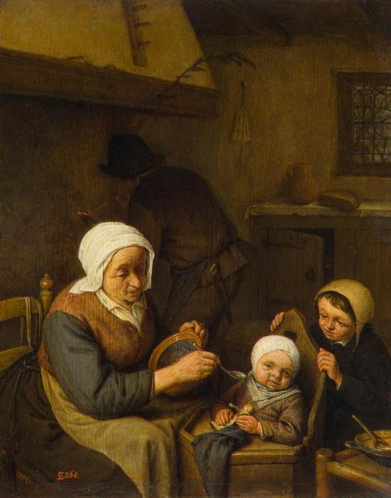 WikiOO.org - Encyclopedia of Fine Arts - Lukisan, Artwork Adriaen Van Ostade - Peasant Family