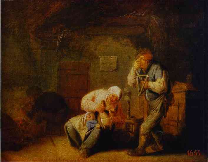 Wikioo.org - The Encyclopedia of Fine Arts - Painting, Artwork by Adriaen Van Ostade - Sense Of Smell