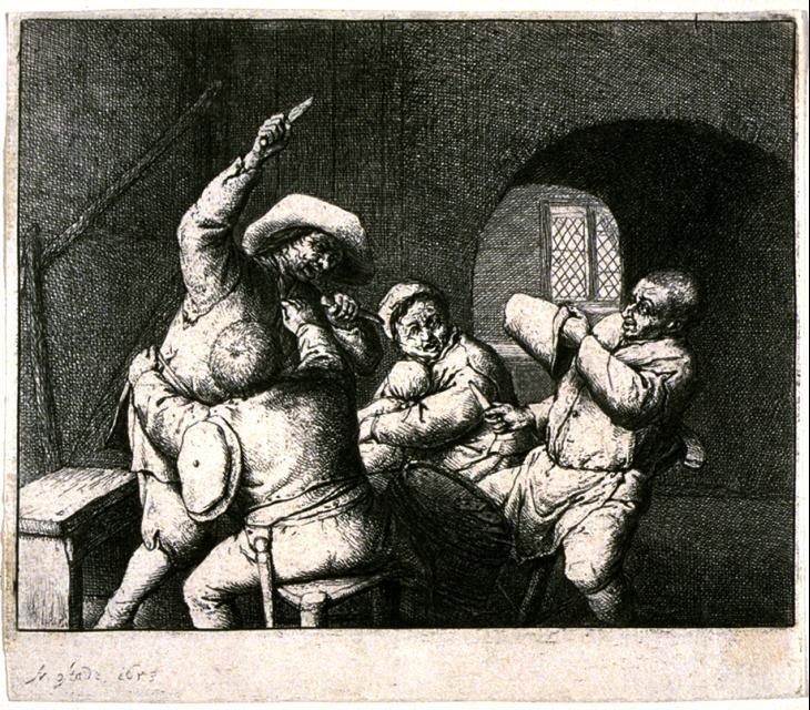 Wikioo.org - สารานุกรมวิจิตรศิลป์ - จิตรกรรม Adriaen Van Ostade - The Quarrel