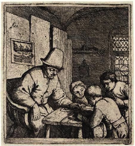 WikiOO.org - Encyclopedia of Fine Arts - Maalaus, taideteos Adriaen Van Ostade - The Schoolmaster