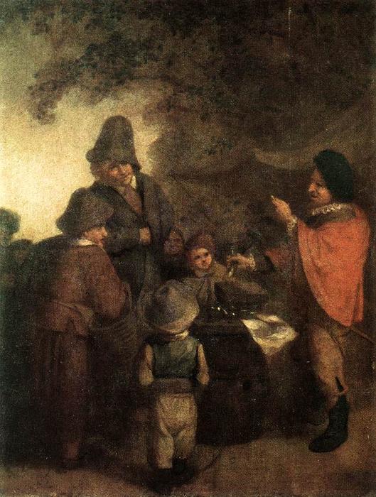 Wikioo.org - The Encyclopedia of Fine Arts - Painting, Artwork by Adriaen Van Ostade - The Stall Keeper