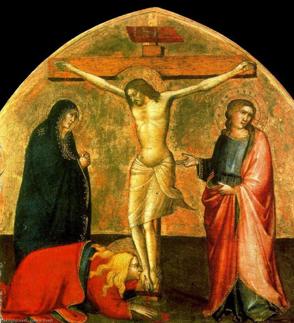Wikioo.org - The Encyclopedia of Fine Arts - Painting, Artwork by Agnolo Gaddi - Crucifixion 1