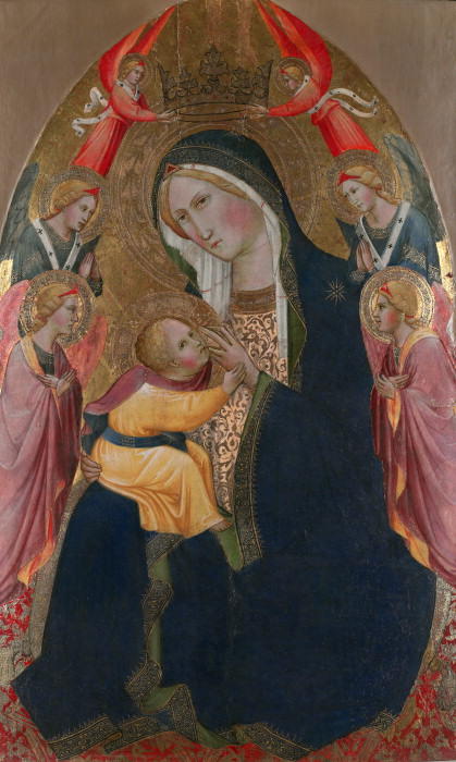 Wikioo.org - The Encyclopedia of Fine Arts - Painting, Artwork by Agnolo Gaddi - Madonna of Humility with adoring angels