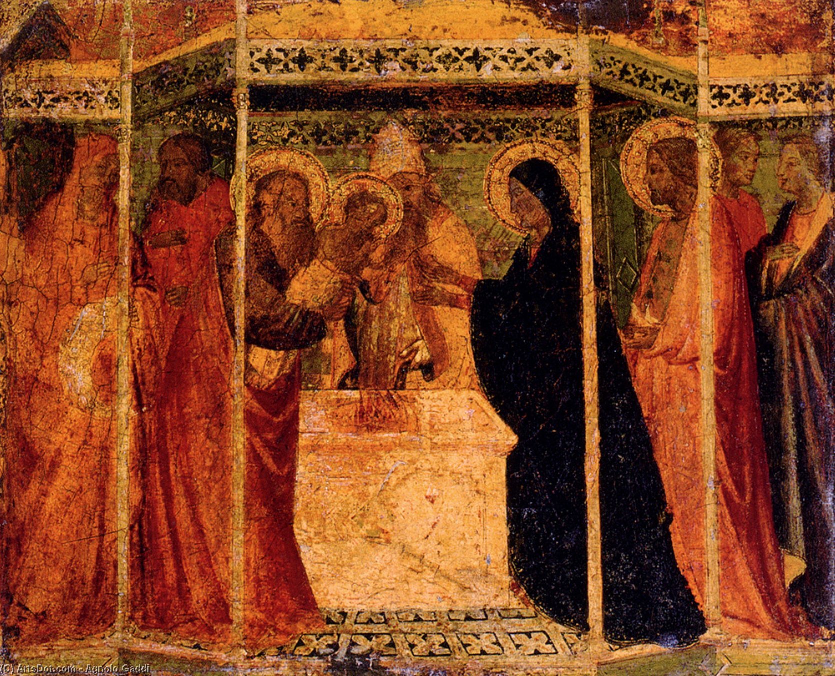 Wikioo.org - The Encyclopedia of Fine Arts - Painting, Artwork by Agnolo Gaddi - Presentation Of Christ In The Temple