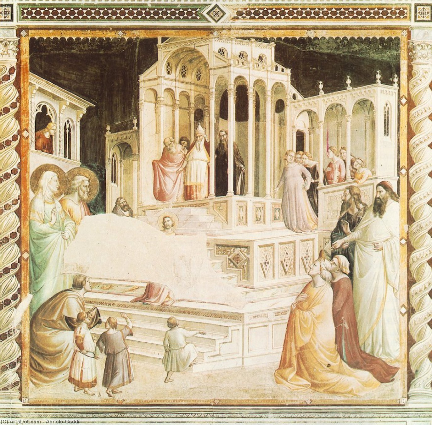 Wikioo.org - The Encyclopedia of Fine Arts - Painting, Artwork by Agnolo Gaddi - Presentation of Mary in the Temple