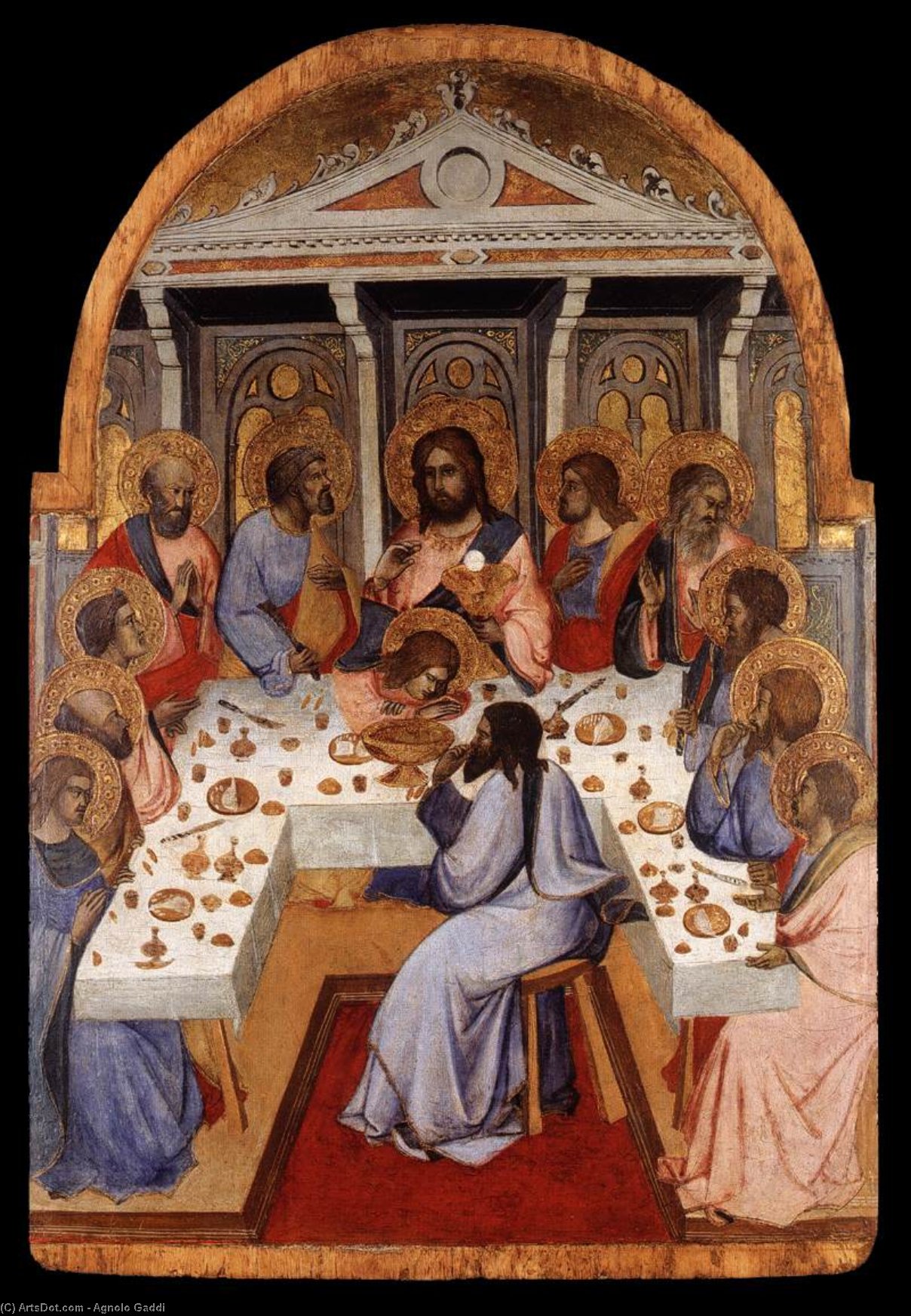 Wikioo.org - The Encyclopedia of Fine Arts - Painting, Artwork by Agnolo Gaddi - The Last Supper