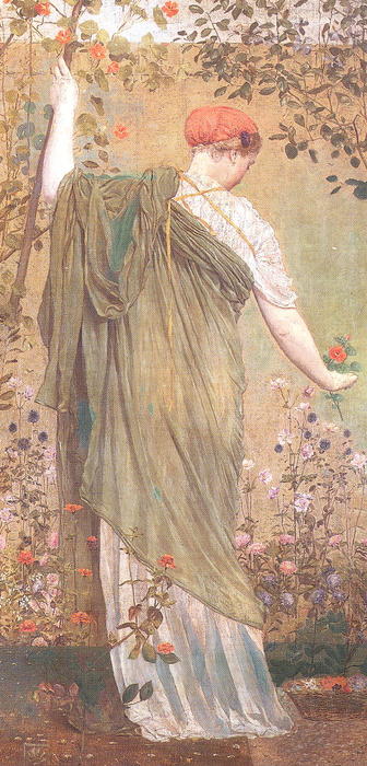 Wikioo.org - The Encyclopedia of Fine Arts - Painting, Artwork by Albert Joseph Moore - A Garden