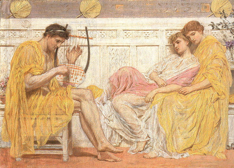 Wikioo.org - The Encyclopedia of Fine Arts - Painting, Artwork by Albert Joseph Moore - A Musician