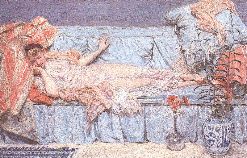 Wikioo.org - The Encyclopedia of Fine Arts - Painting, Artwork by Albert Joseph Moore - Lilies