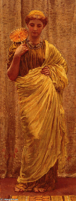 Wikioo.org - The Encyclopedia of Fine Arts - Painting, Artwork by Albert Joseph Moore - The Gilded fan