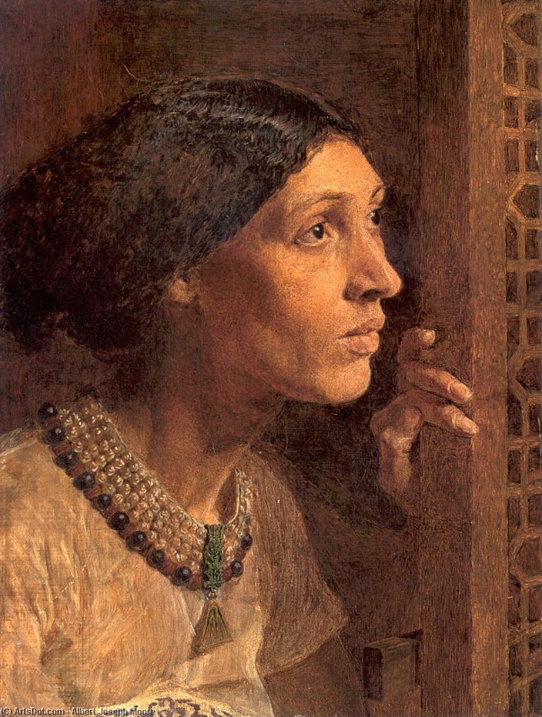 WikiOO.org - Енциклопедия за изящни изкуства - Живопис, Произведения на изкуството Albert Joseph Moore - The Mother of Sisera Looked out a Window