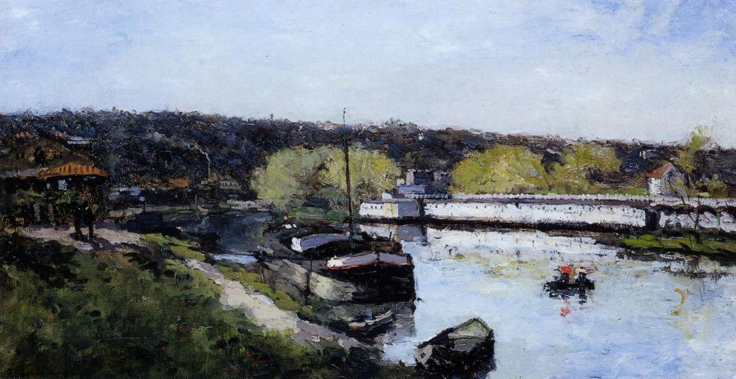 Wikioo.org - The Encyclopedia of Fine Arts - Painting, Artwork by Albert-Charles Lebourg (Albert-Marie Lebourg) - Barge on the Seine at Basd-Meudon