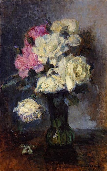 WikiOO.org - Енциклопедия за изящни изкуства - Живопис, Произведения на изкуството Albert-Charles Lebourg (Albert-Marie Lebourg) - Bouquet of Roses in a Vase