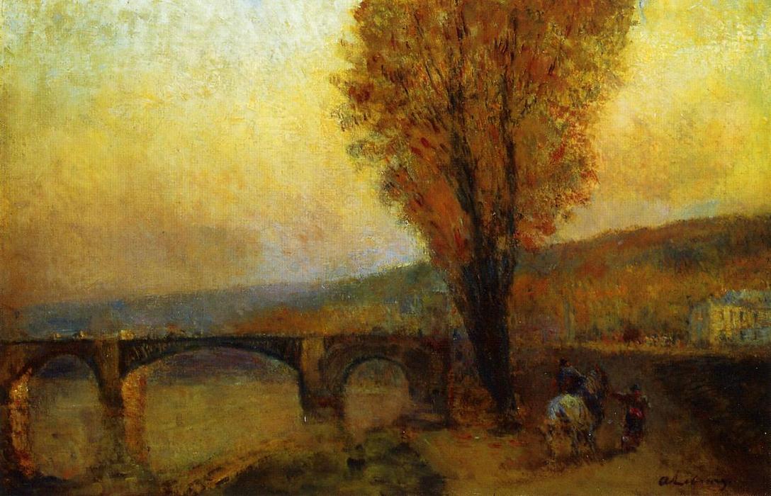 Wikioo.org - The Encyclopedia of Fine Arts - Painting, Artwork by Albert-Charles Lebourg (Albert-Marie Lebourg) - Bridge and Rider