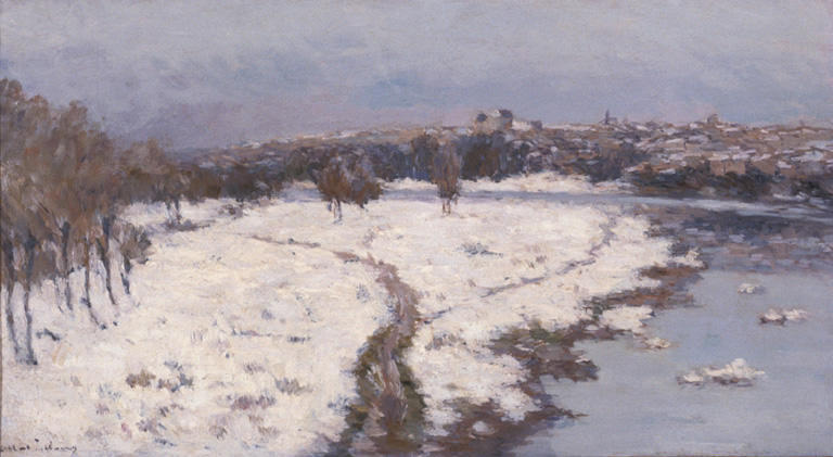 Wikioo.org - The Encyclopedia of Fine Arts - Painting, Artwork by Albert-Charles Lebourg (Albert-Marie Lebourg) - La neige a pont du chateau