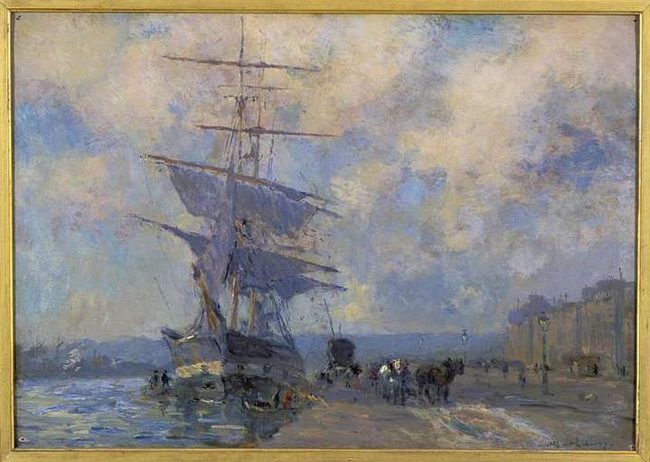 WikiOO.org - Enciclopedia of Fine Arts - Pictura, lucrări de artă Albert-Charles Lebourg (Albert-Marie Lebourg) - Navire norvégien dans le port de rouen